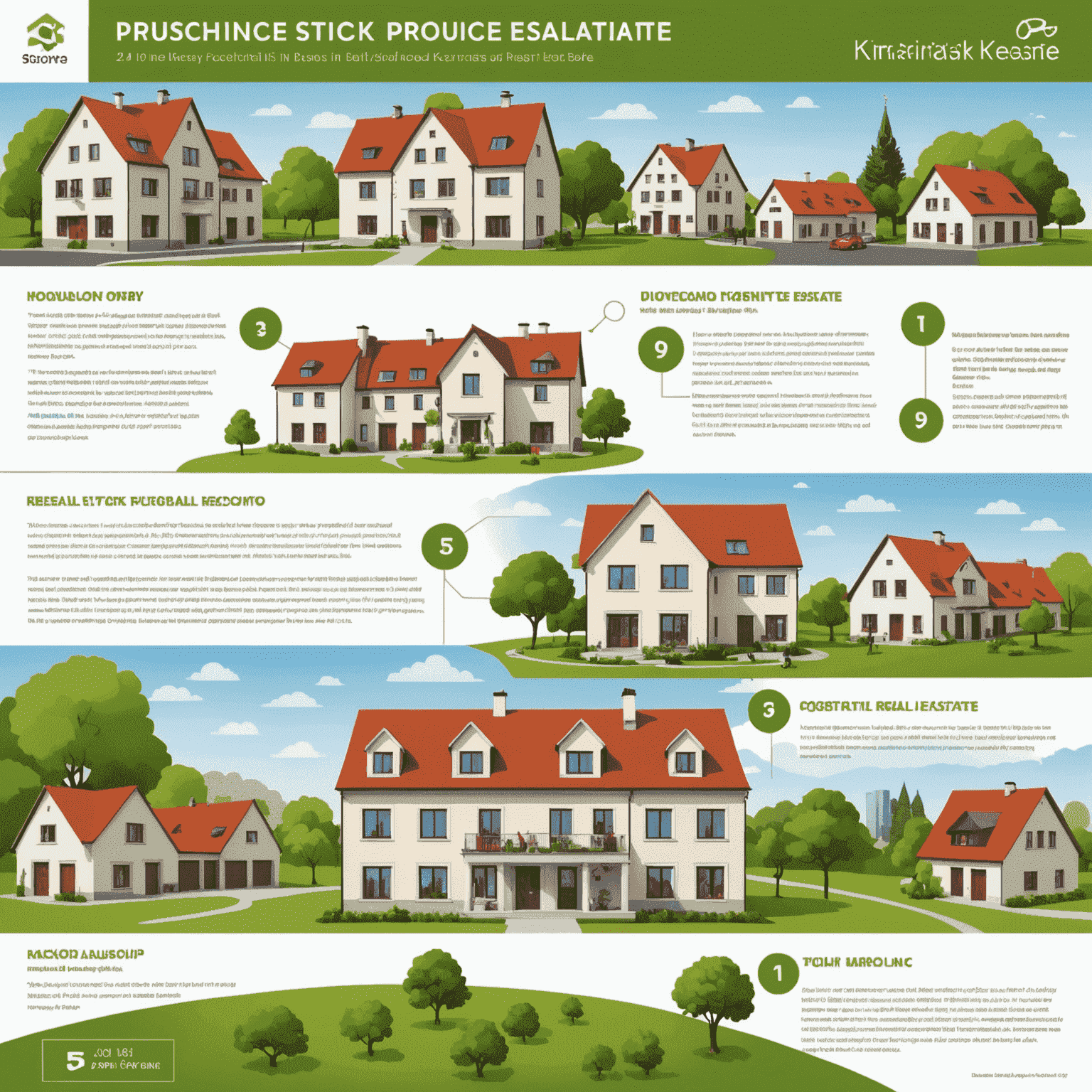 Infografika przedstawiająca kluczowe etapy zakupu nieruchomości w Krakowie
