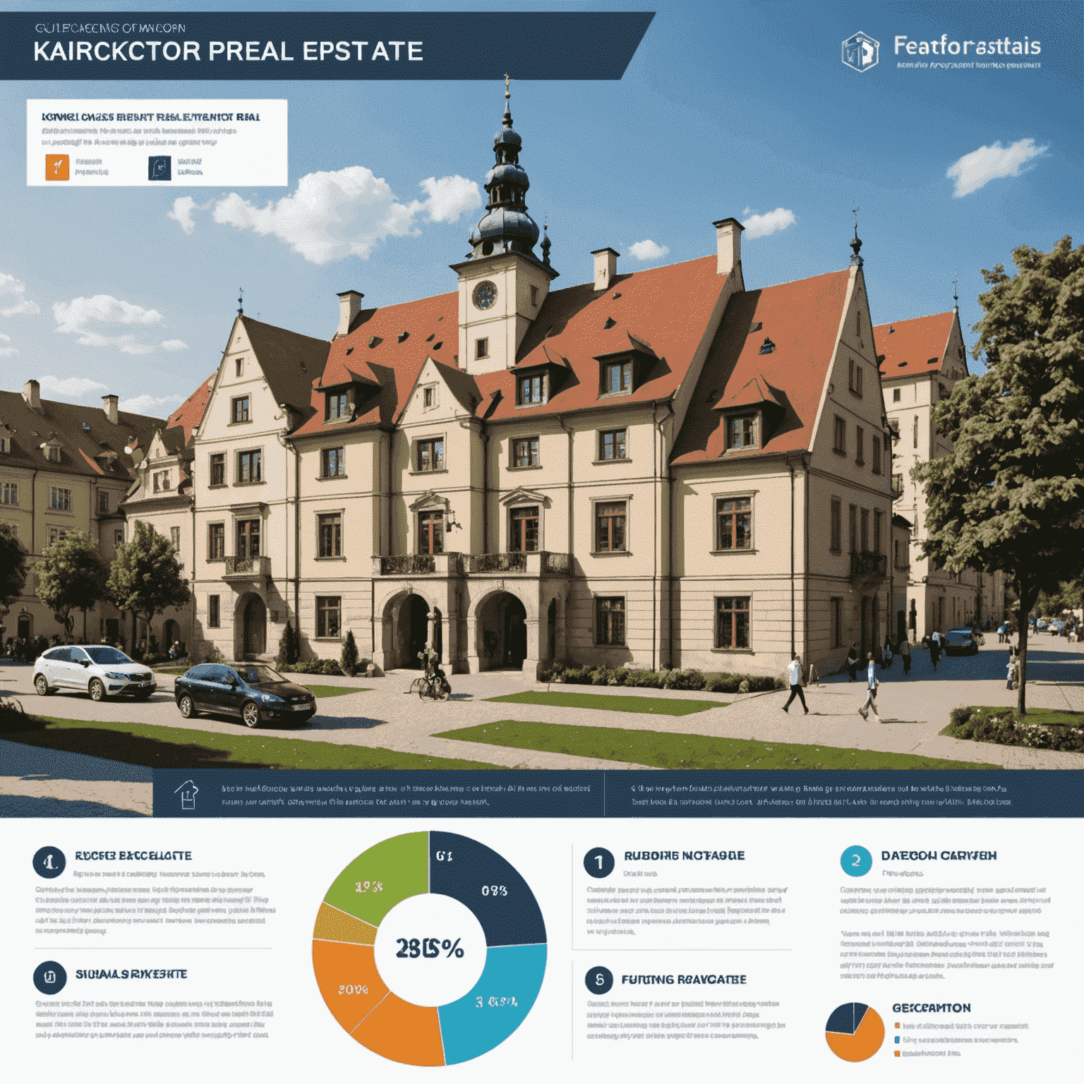 Infografika przedstawiająca kluczowe etapy zakupu nieruchomości w Krakowie