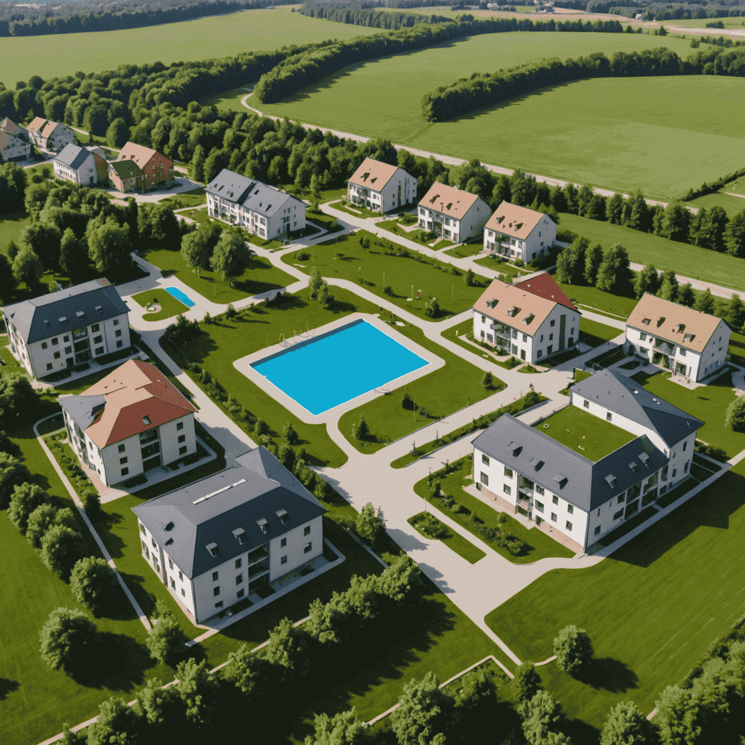 Nowe osiedla mieszkaniowe w Bronowicach otoczone zielenią i placami zabaw