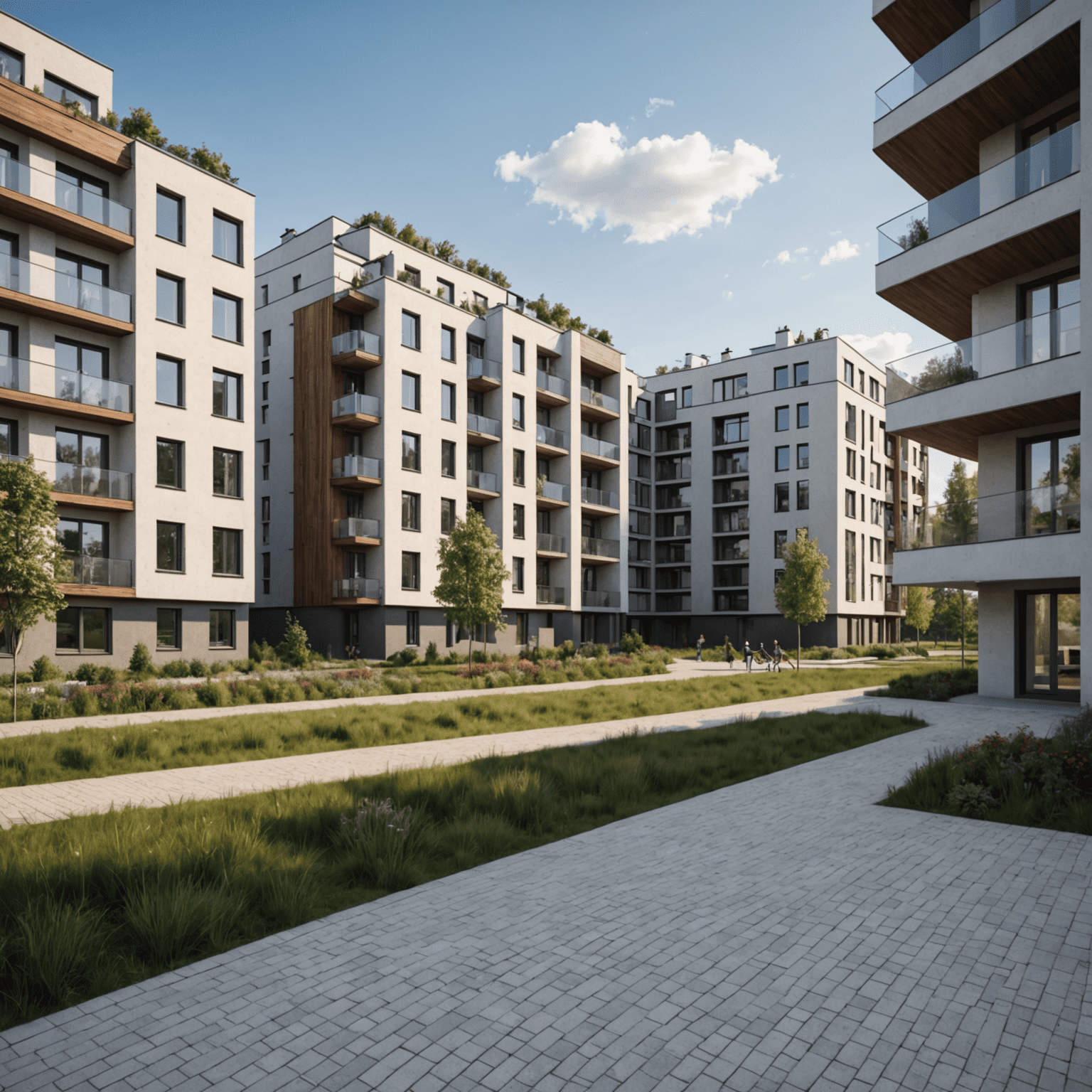 Nowoczesne apartamentowce w Grzegórzkach z widokiem na Wisłę i tereny rekreacyjne